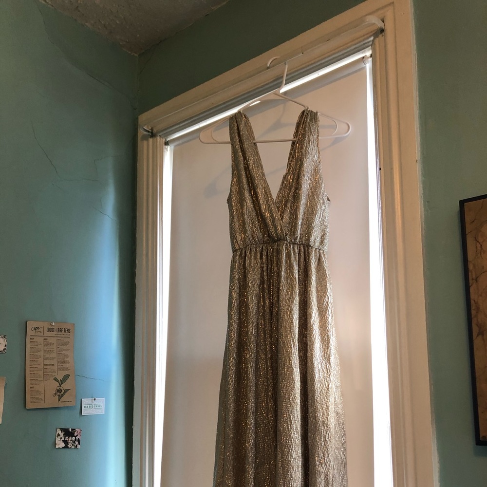 Lulu’s gold bridesmaid dress